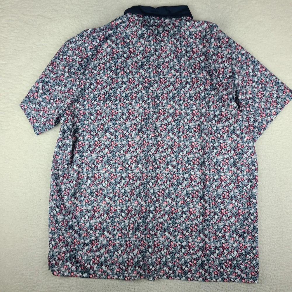Walter Hagen Polo Shirt Mens 3XLT 3XL Tall Blue Red Performance Majors 11 Golf